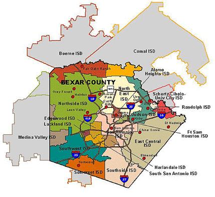 San Antonio Texas School Districts   San Antonio School District Map 